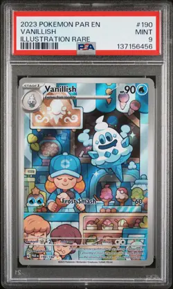 2023 POKEMON PAR EN-PARADOX RIFT ILLUSTRATION RARE #190 VANILLISH PSA 9 - Image 1