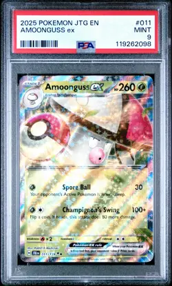 2025 POKEMON JTG EN-JOURNEY TOGETHER #011 AMOONGUSS EX PSA 9 - Image 1