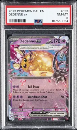 2023 POKEMON PAL EN-PALDEA EVOLVED #093 DEDENNE EX PSA 8 - Image 1