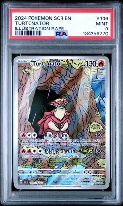 2024 POKEMON SCR EN-STELLAR CROWN ILLUSTRATION RARE #146 TURTONATOR PSA 9 - Image 1