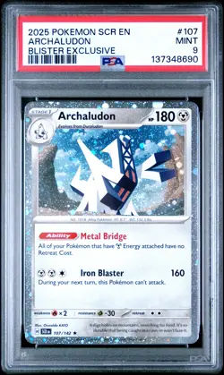 2025 POKEMON SCR EN-STELLAR CROWN BLISTER EXCLUSIVE #107 ARCHALUDON PSA 9 - Image 1