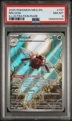 2025 POKEMON MEG EN-MEGA EVOLUTION ILLUSTRATION RARE #137 NINJASK PSA 8 - Image 1