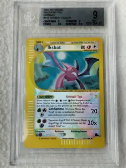 Pokemon Crobat Crystal 147/144 Reverse Holo Rare Iksbat PSA BGS 9 Skyridge Mint - Image 3