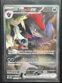 Pokemon TCG N's Zoroark ex 185/159 Sv09 Journey Together SIR Holo 280 HP - Image 1