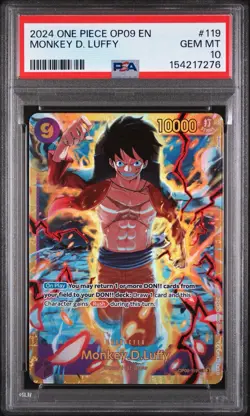 2024 ONE PIECE OP09-EMPERORS IN THE NEW WORLD #119 MONKEY D. LUFFY PSA 10 - Image 1