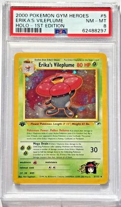 ERIKA'S VILEPLUME 5/132 1st Edition Gym Heroes Holo Rare 2000 Pokemon Card PSA 8 - Image 1