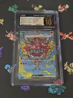 Pokemon TCG Terastal Festival Hearthflame Ogerpon Ex SAR 204/187 CGC Pristine 10 - Image 1
