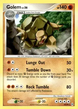 Golem 19/99 Rare Arceus Pokemon Lightly Played - Image 1