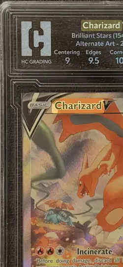 TCG Pokemon Charizard V Alt Art Brilliant Stars 154/172 HCG 9.5 🤯 - Image 4