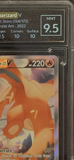 TCG Pokemon Charizard V Alt Art Brilliant Stars 154/172 HCG 9.5 🤯 - Image 5