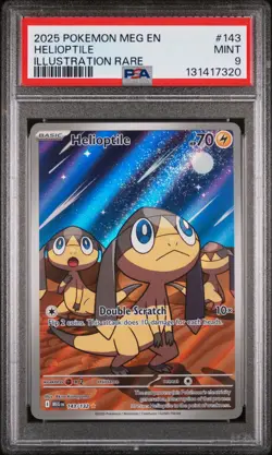 2025 POKEMON MEG EN-MEGA EVOLUTION ILLUSTRATION RARE #143 HELIOPTILE PSA 9 - Image 1