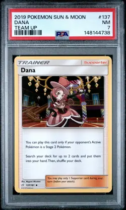 2019 POKEMON SUN & MOON TEAM UP #137 DANA PSA 7 - Image 1