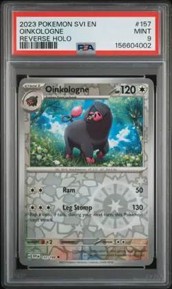 2023 POKEMON SVI EN-SCARLET & VIOLET REVERSE HOLO #157 OINKOLOGNE PSA 9 - Image 1