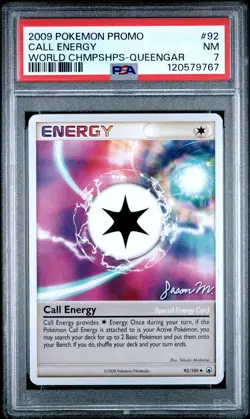 2009 POKEMON WORLD CHAMPIONSHIPS PROMO QUEENGAR #92 CALL ENERGY PSA 7 - Image 1