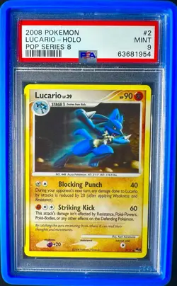 Lucario 002/017 Pop Series 8 Holo Pokemon 2008 PSA 9 - Image 1