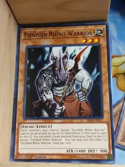 Fiendish Rhino Warrior SBC2-ENE07 Speed Duel: Battle City Finals 1st Edition - Image 1