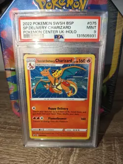 Pokemon 2022 SWSH Black Star Promo 075 Special Delivery Charizard Mint PSA 9 - Image 1