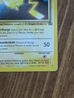 Pikachu 4 Promo Wizards Black Star Promos Pokemon MP - Image 4