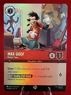 Disney Lorcana Fabled Max Goof Rockin' Teen Epic Foil 214/204 - Image 3