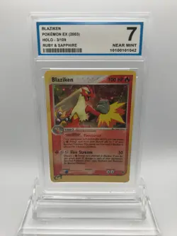 OCG 7 Blaziken Holo 3/109 (2003) Pokemon Ex Ruby & Sapphire Rare Card #3 - Image 1