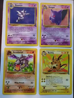 Gengar Haunter Aerodactyl Raichu Fossil Set Pokemon Card Base Jungle WOTC NM U - Image 1