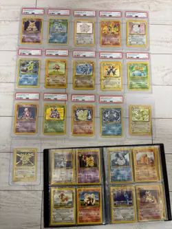 Pokemon TCG English Base Set Complete 102/102 with PSA Holo Cards - Image 2