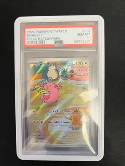 PSA 10 GEM MINT Chansey 187/167 SV06 Twilight Masquerade Holo Art Pokemon Card - Image 1