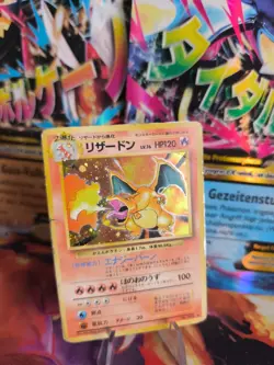 Pokemon Karte Card Charizard Glurak Expansion Base Set Holo Wotc japanese LP - Image 1