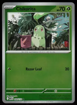 Chikorita 008/132 Common Mega Evolution Pokemon Reverse Holo Near Mint - Image 1