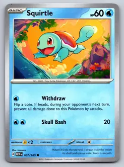 SQUIRTLE 007/165 COMMON 151 POKEMON NM - Image 1