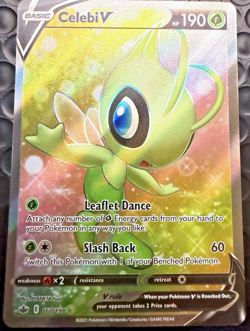 Celebi V Near Mint Full Art 160/198 Swsh06: Sword & Shield - Chilling Reign Holo - Image 1