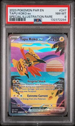 2023 POKEMON PAR EN-PARADOX RIFT SPECIAL ILLUSTRATION RARE TAPU KOKO EX PSA 8 - Image 1