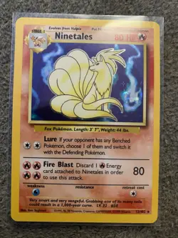 Pokemon TCG Ninetales Base Set Holo Rare Near Mint 1999 - Image 1
