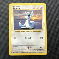 Dratini 26/102 Uncommon Base Set Shadowless Pokemon Unlimited MP 01-01-122 - Image 1