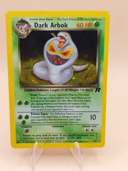 Dark Arbok Holo Rare Team Rocket 2/82 Pokemon Card - WOTC 1999 SWIRL - Image 1