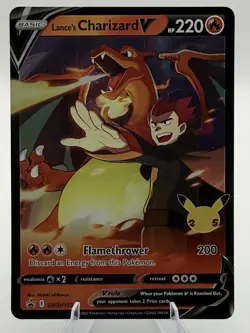Lance’s Charizard V SWSH133 Black Star Promo Holo Pokemon Card NM - Image 2
