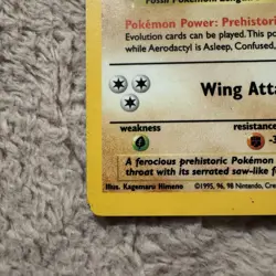 Pokemon TCG Aerodactyl 1/62 Fossil Holo Rare Base Set 1999 - Image 5