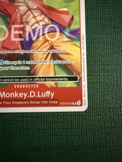 One piece Tcg St21 Monkey.D.Luffy Promo Demo Card - Image 5
