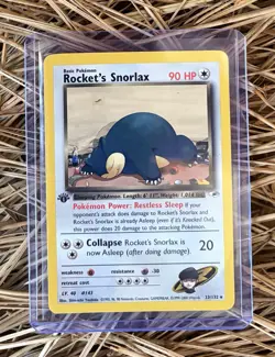 Pokemon TCG Cards 1st Edition Rocket's Snorlax 33/132 Gym Heroes - Image 1