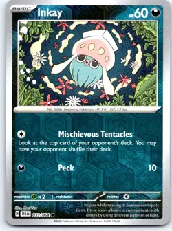Inkay 033/064 Common Shrouded Fable Pokemon Reverse Holo NM - Image 1