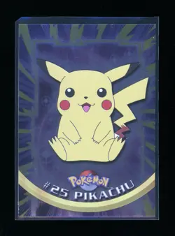 1999 Topps Pokemon PIKACHU #25 1st First Printing Blue Logo SILVER FOIL HOLO - Image 1