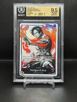 2023 ONE PIECE OP03-PILLARS OF STRENGTH ALT ART #001 PORTGAS D. ACE BGS 9.5 - Image 1