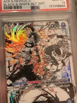 One Piece St22-001 English Ace & Newgate Black White Art PSA 10 - Image 2