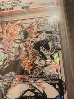 One Piece St22-001 English Ace & Newgate Black White Art PSA 10 - Image 3