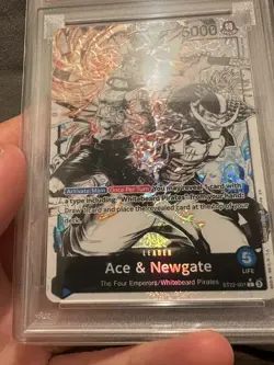 One Piece St22-001 English Ace & Newgate Black White Art PSA 10 - Image 4