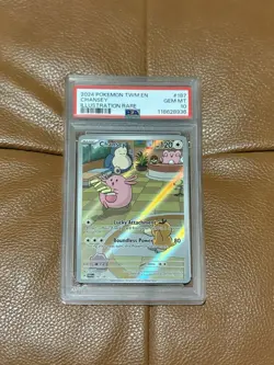 PSA 10 GEM MINT Chansey 187/167 SV06 Twilight Masquerade Holo Art Pokemon Card - Image 1