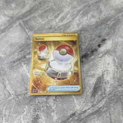 Pokemon TCG 151 Set: Switch 206/165 Gold Hyper Rare Full Art Trainer Card - NM - Image 1