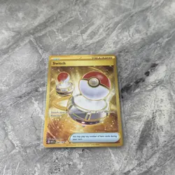 Pokemon TCG 151 Set: Switch 206/165 Gold Hyper Rare Full Art Trainer Card - NM - Image 3