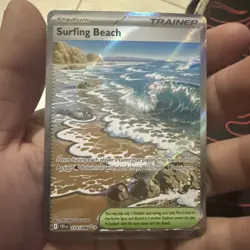 Surfing Beach 114/086 Me04: Chaos Rising Holo Full Art - Image 1