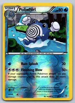 Poliwhirl 16/111 Reverse Holo Pokemon Reverse Holo NM Furious Fists - Image 1